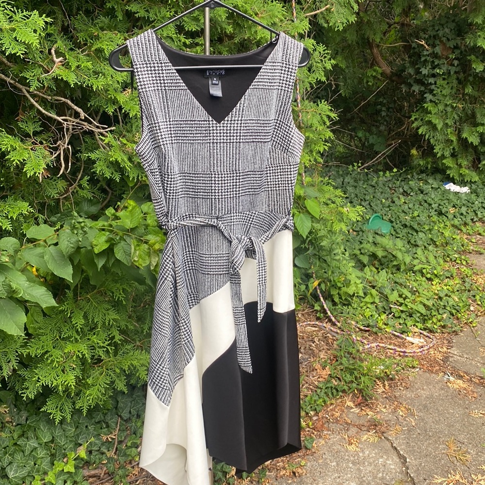 Enfocus studio black and white print dress size 8 work dress